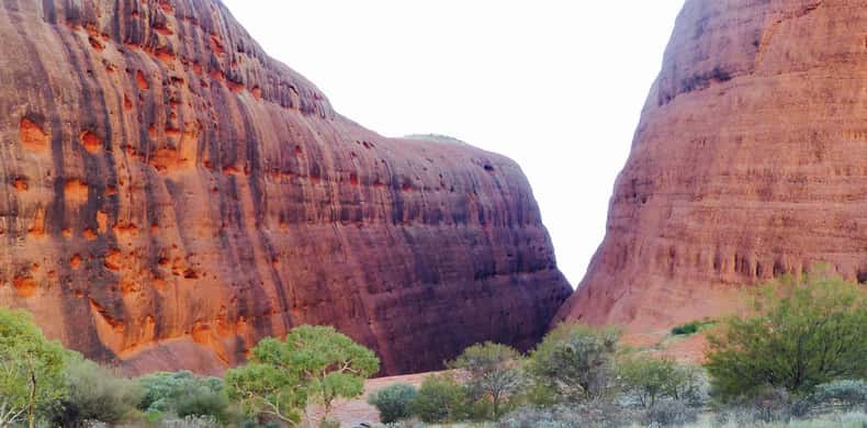 The walls of Walpa Gorge closing in on either side of the track