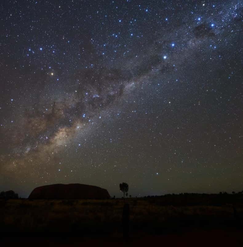 The Milky Way over the desert horizon on a clear night